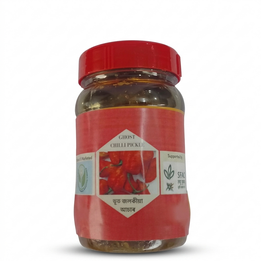 Ghost Chilli Pickle - 200 gm - Pack of one view 2