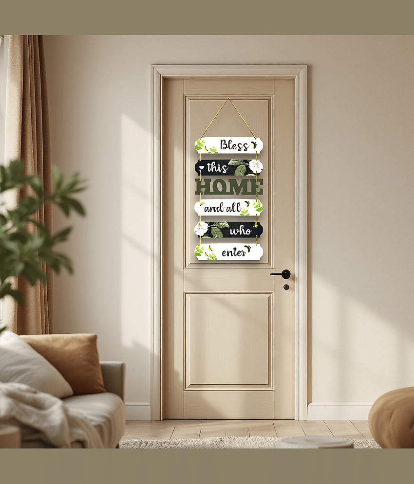 Bless our home door hanging for home decoration wooden craft decor living room hall entry door decoration gift view 2