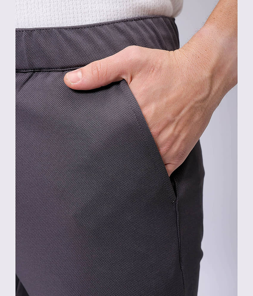 The Indian Garage Co. Slim Flat Men's Formal Trouser - Light Grey ( Pack of 1 ) view 2
