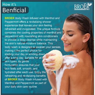 Broer Ice Burst Body Wash with Menthol Mint Cooling Refreshing for Hot Weather (200 ml) view 2