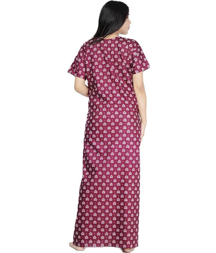 Favnic Cotton Nighty & Night Gowns - Purple view 2