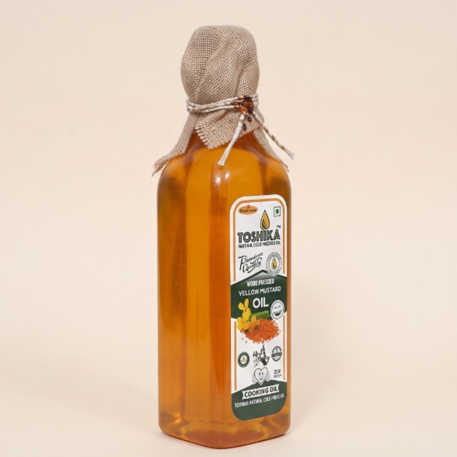 Toshika Wood Pressed Yellow Mustard Oil (455 ml) - 455 mL - One bottle view 2