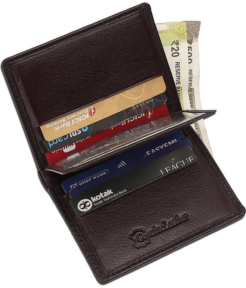 HIDEFLIX Leather Solid Men's Money Clipper With 6 Slots For Card ( Brown , Pack of 1 )