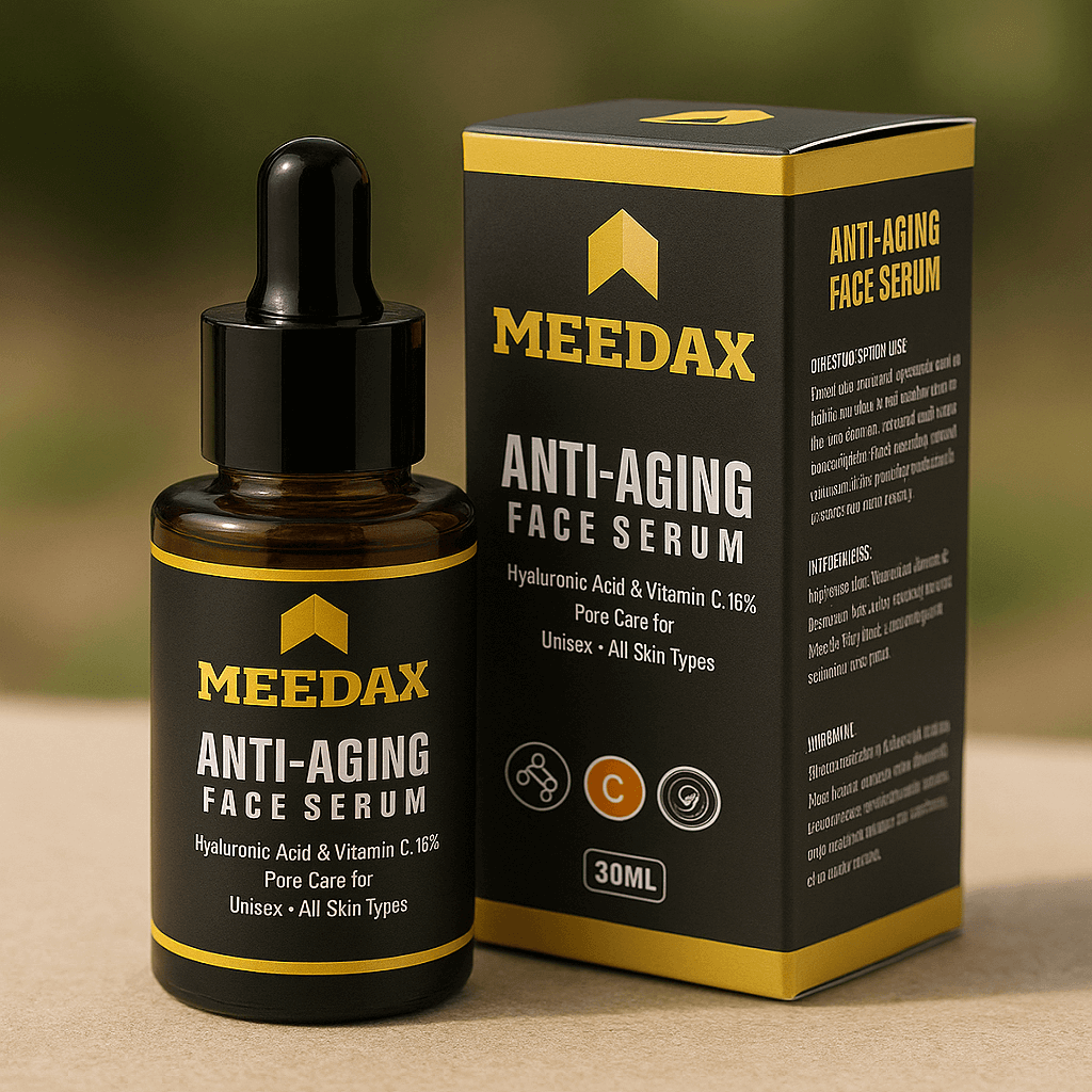 Meedax Anti-Aging Face Serum with Hyaluronic Acid & Vitamin C 16%, Pore Care for | Unisex | All Skin Types | 30ml view 2