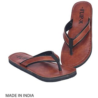 LEACO Men Slippers By Flip X - Leatherette Comfortable, Stylish, Durable, Non-Slip Slippers For Men. view 2