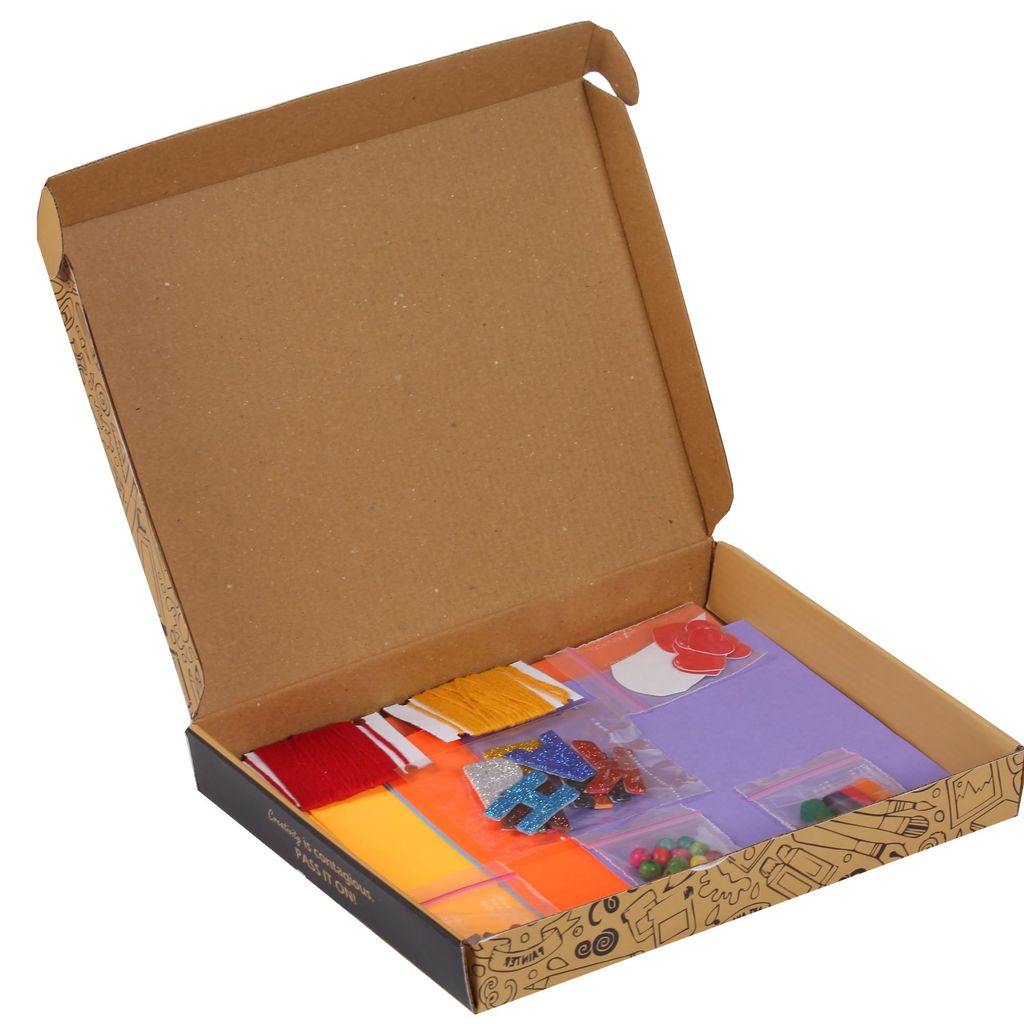 The brown box�Rakhi Making Kit,Rakhi Making Material,Rakhi for Brother,Friendship Band Making kit,Craft kit,Art and Craft Kit,Rakhi Greeting Card Making Kit,7,DIY Kit,Bracelet Making Kit. view 2