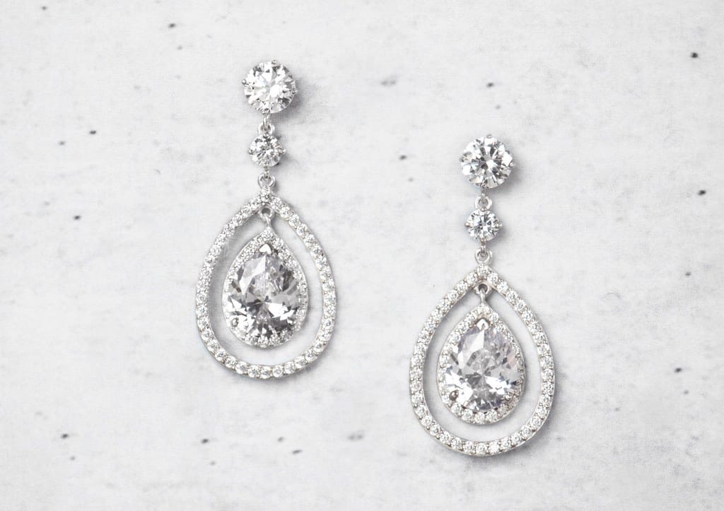 Iluminar Pear Drop Earrings view 2
