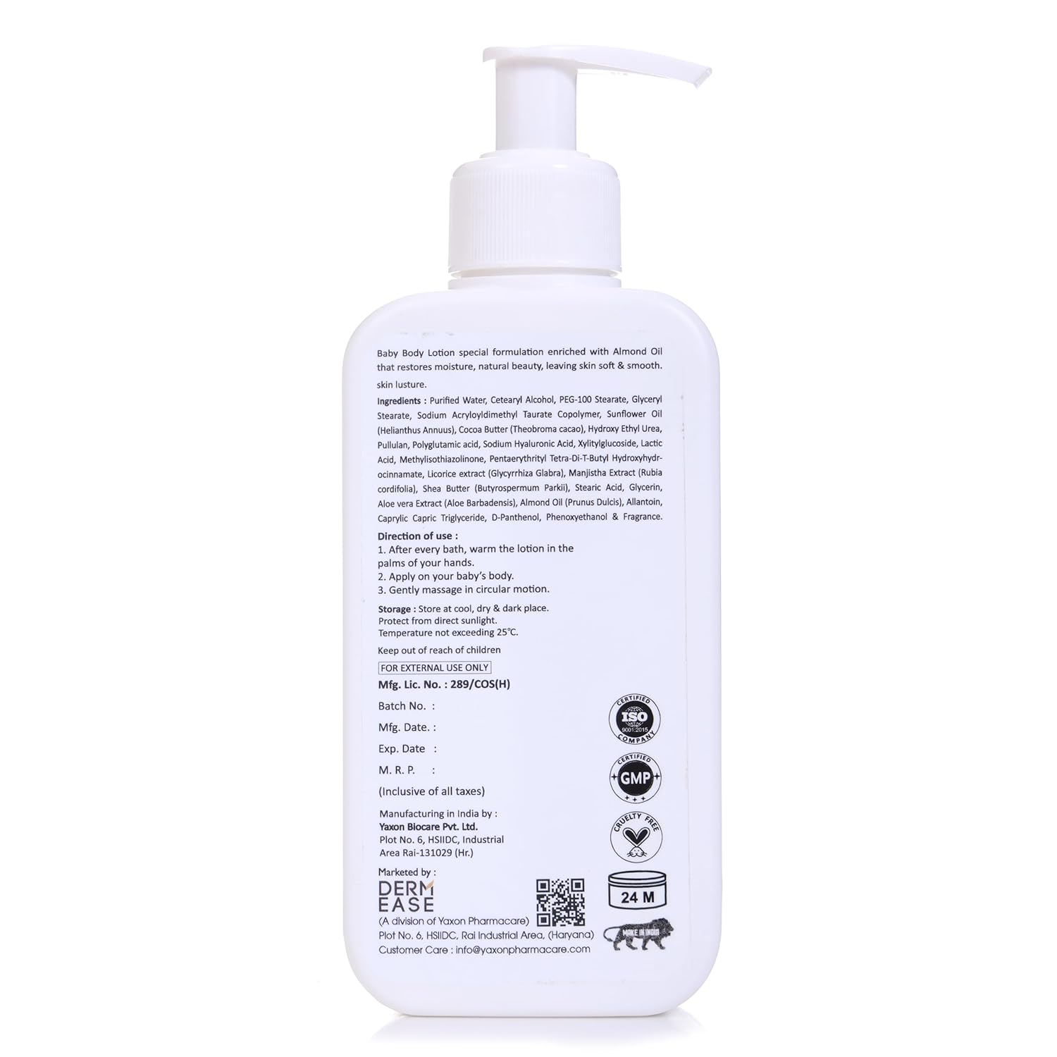 Dermease Baby Lotion with Aloe, Cucumber & Papaya view 2