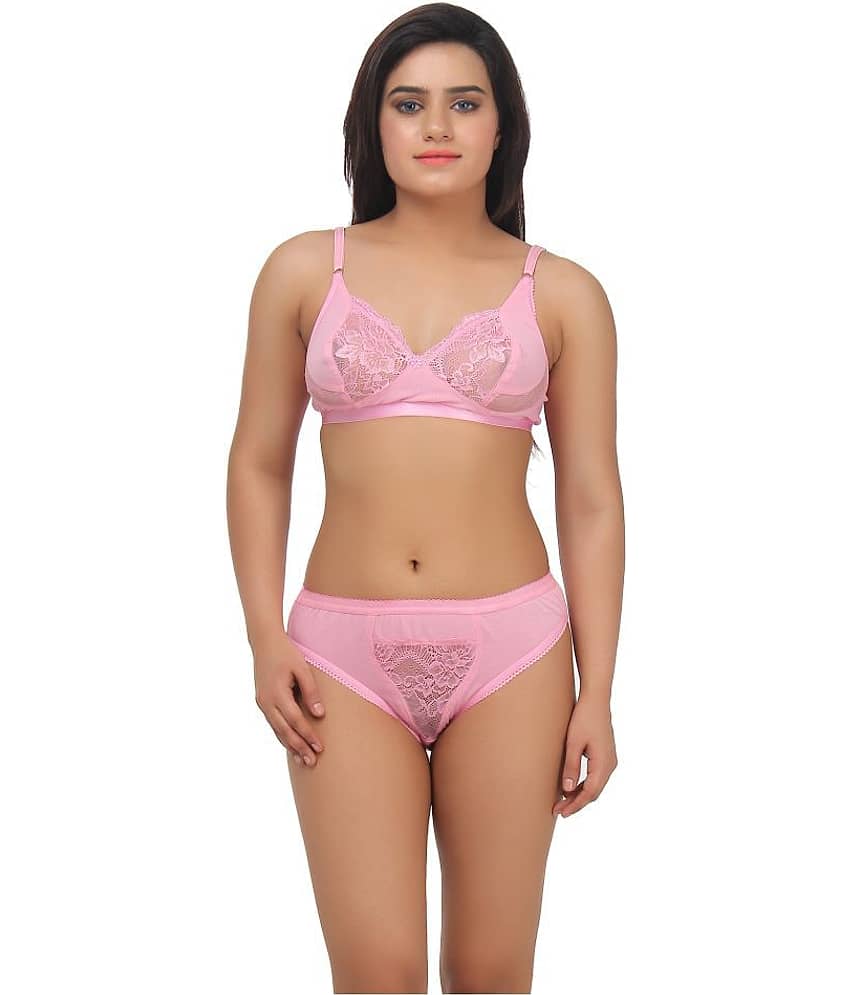 TCG Pink Lace Bra & Panty Set