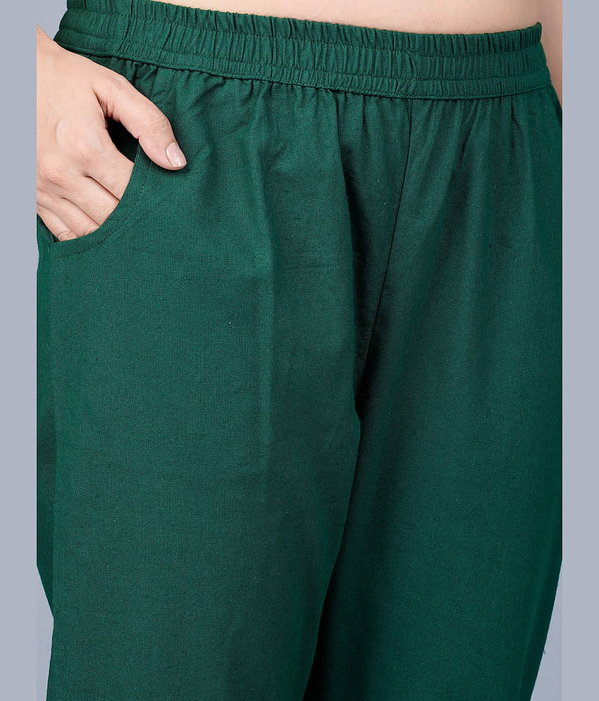 QuaClo - Green Cotton Regular Women's Casual Pants ( Pack of 1 ) view 2