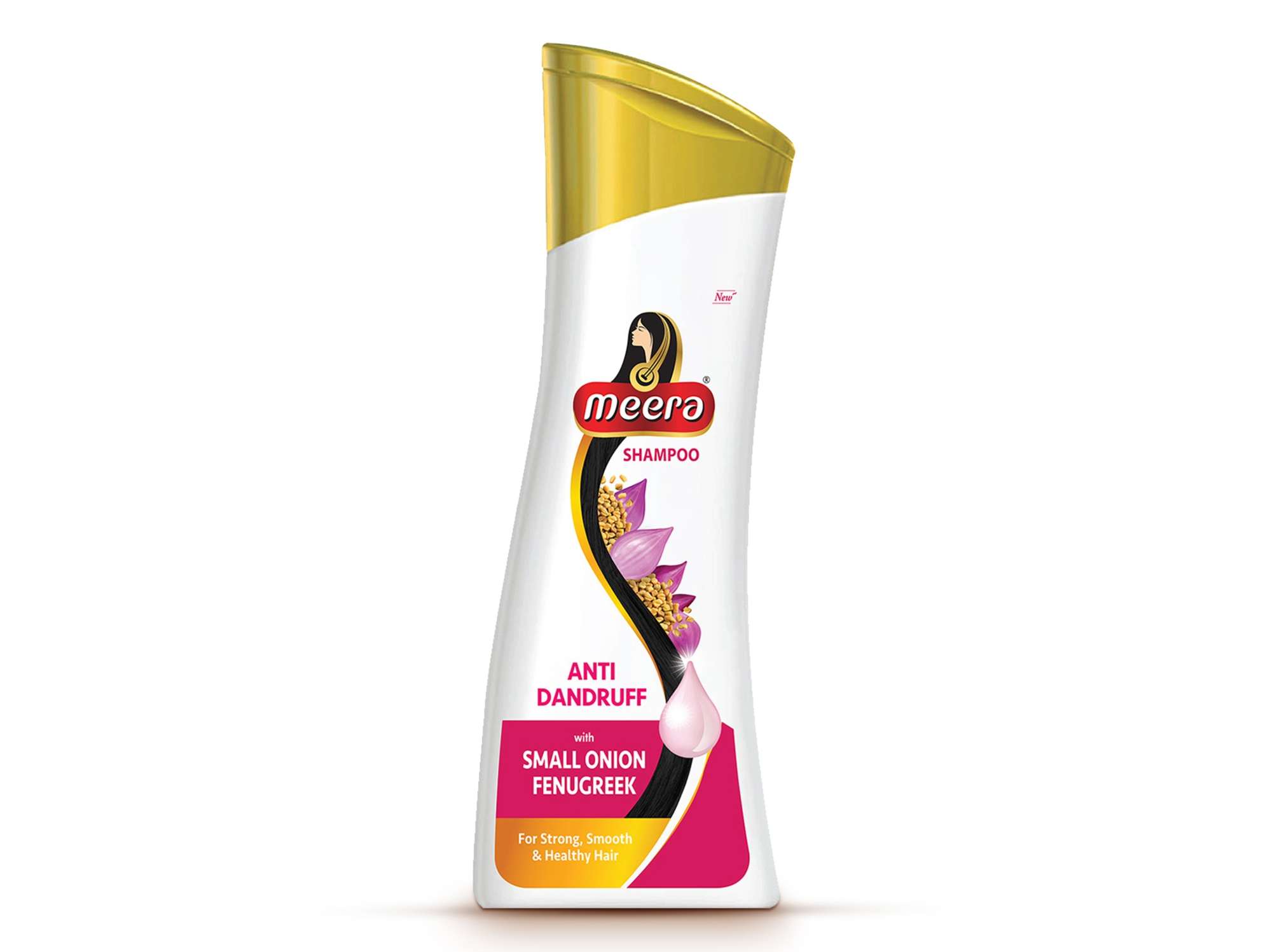 Meera Anti Dandruff Shampoo, With Goodness Of Small Onion and Fenugreek, Nourishment, For Men And Women, Paraben Free, 360 ml (2X 180 ml)