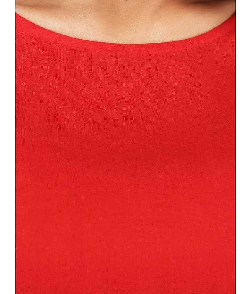Smien Women's Rayon Tunic ( Red ) view 2