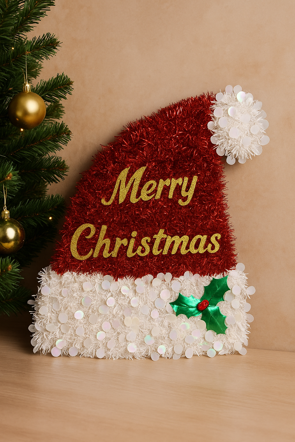 Merry Christmas Santa Hat Wall Décor view 2