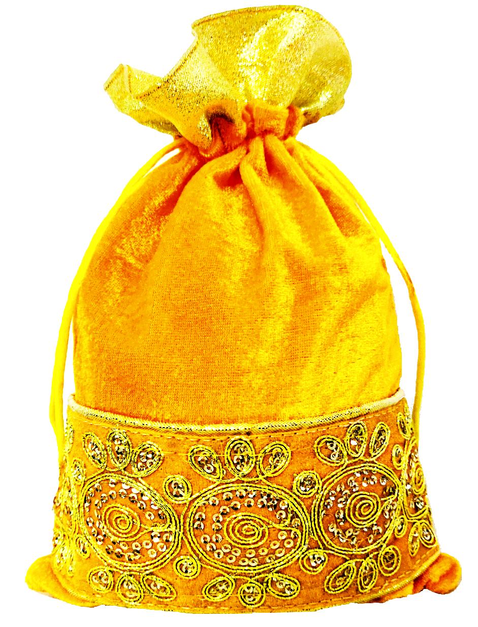 Omkar by R3 Inc. Lace Gift Pouch / Shagun Potli Multicolor Jumbo (Pack of 4) 30x22 Cm view 2