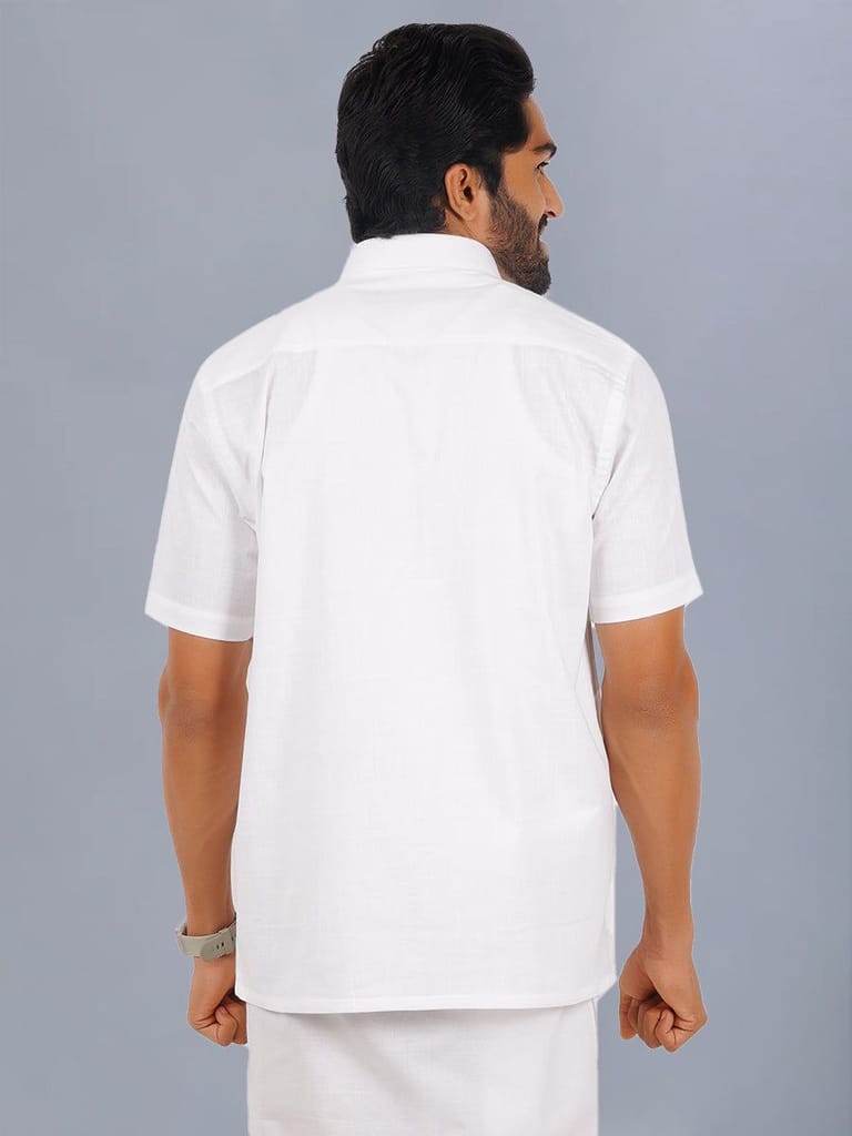 Mens Cotton Half Sleeves White Shirt Winner view 2
