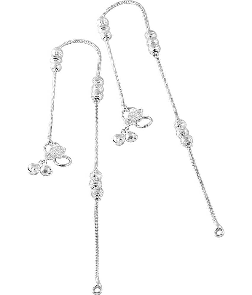 HEER COLLECTION - Silver Anklets ( Pack of 2 ) view 2