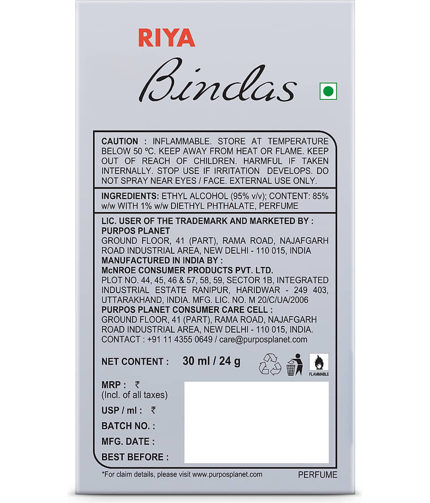 Riya Bindas Grey Perfume, For Men, 30 ml view 2