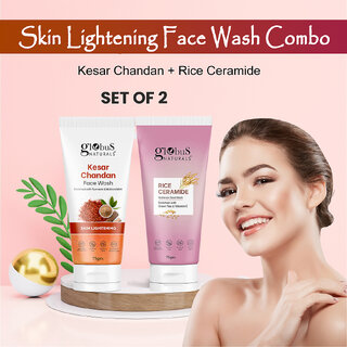 Globus Naturals Skin Lightening Face Wash Combo- Kesar Chandan Face Wash & Rice Ceramide Face Wash, 75gm view 2