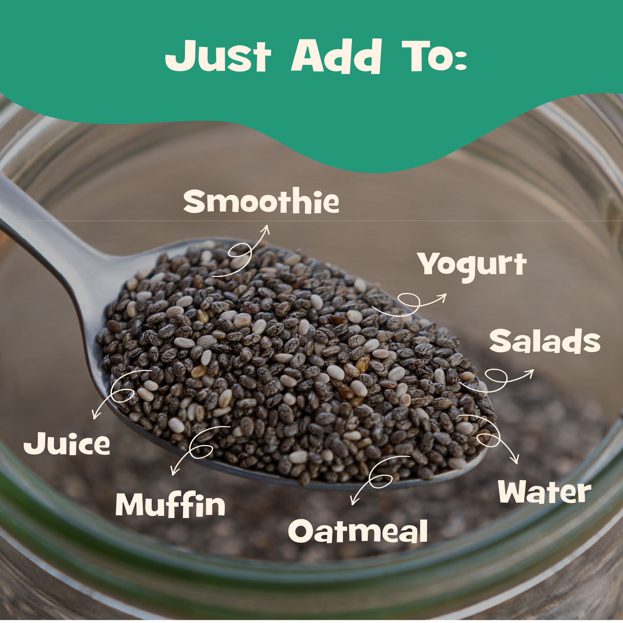 nourish you Raw Black Chia Seeds view 2