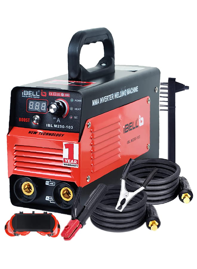 iBELL M250-103 ARC Welding Machine 250A | Power Boost IGBT Inverter Welder | Hot Start, Arc Force, Anti-Stick | 1–5mm Electrodes | 220V ±15%