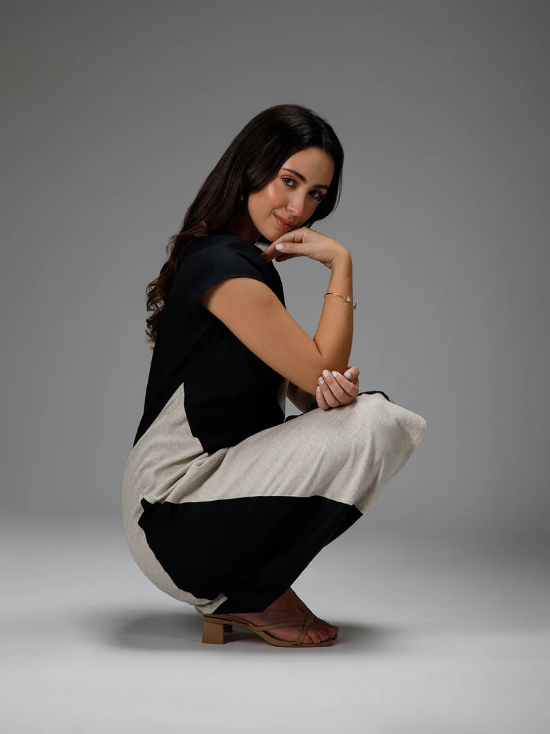 AMBER Sculptural Organic Cotton Dress | Sustainable Statement Wear view 2