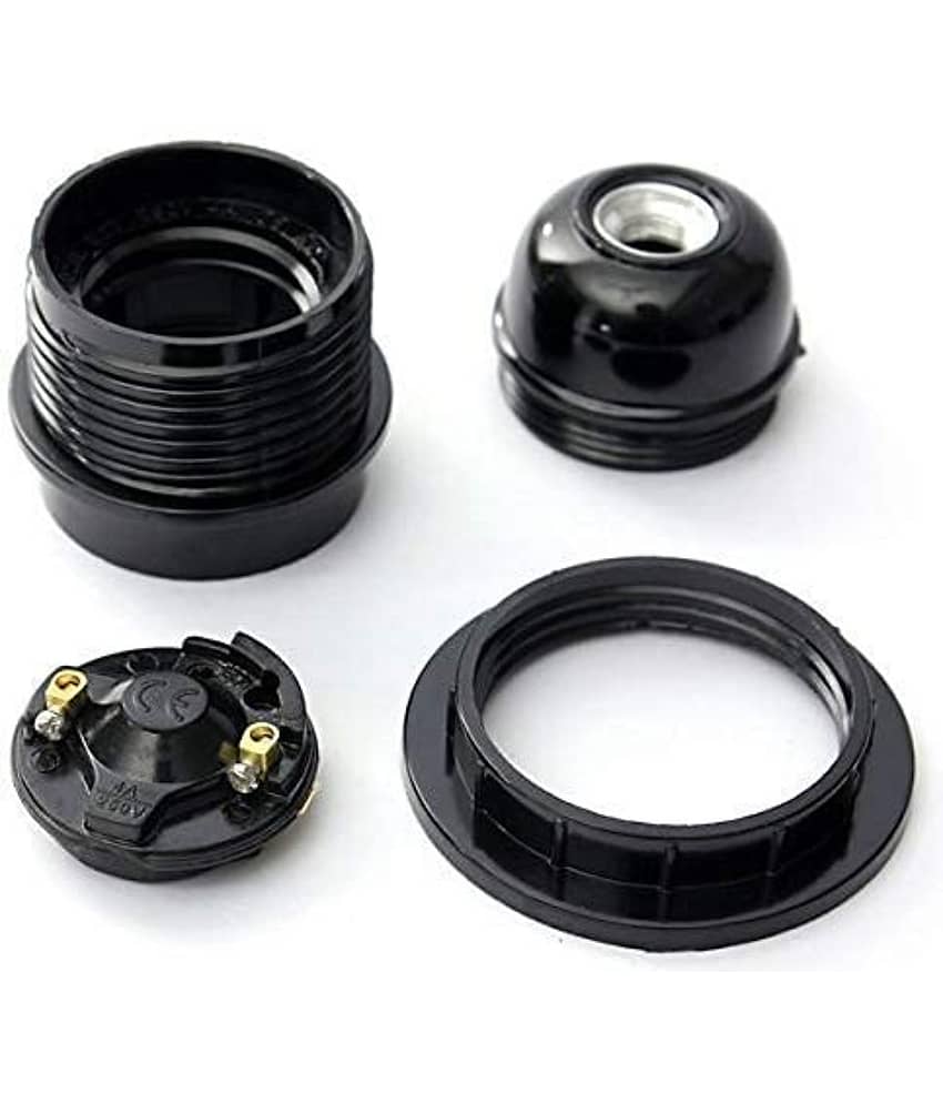 DAJUBHAI E27 Bulb Holder Screw Type Pendant Black - Pack of 2 view 2
