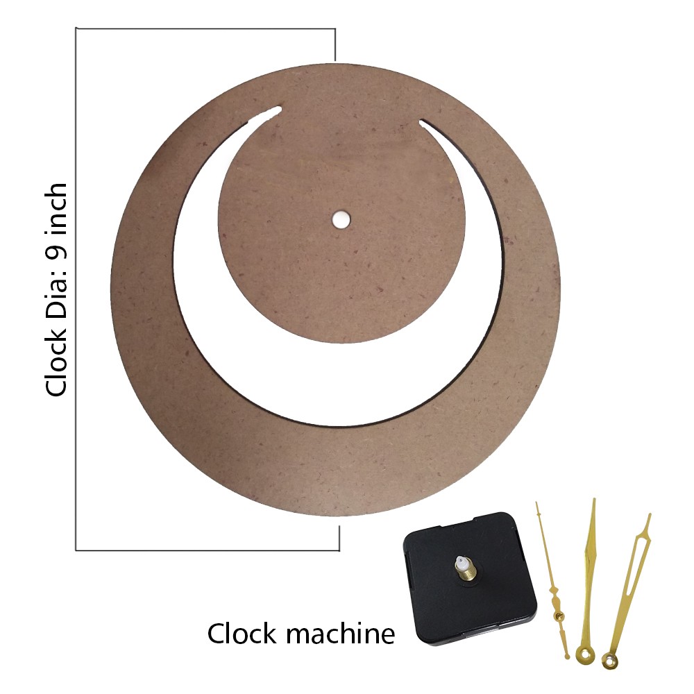 Gond Art on Moon Clock DIY Kit by Penkraft view 2