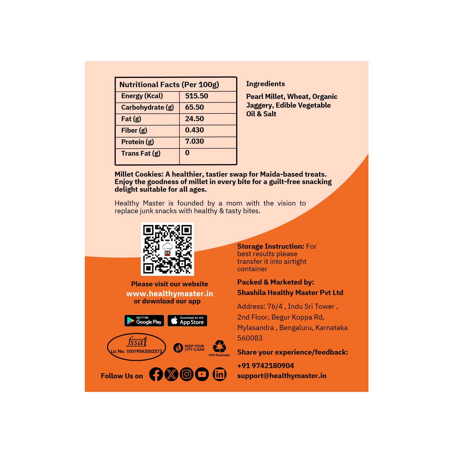 Healthy Master Pearl Millet Cookies, 120 g view 2