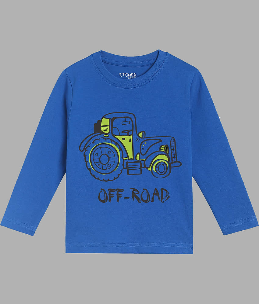 ETCHED DESIGN Pack of 1 Boys Cotton T-Shirt & Trackpants Set ( Multicolor ) view 2