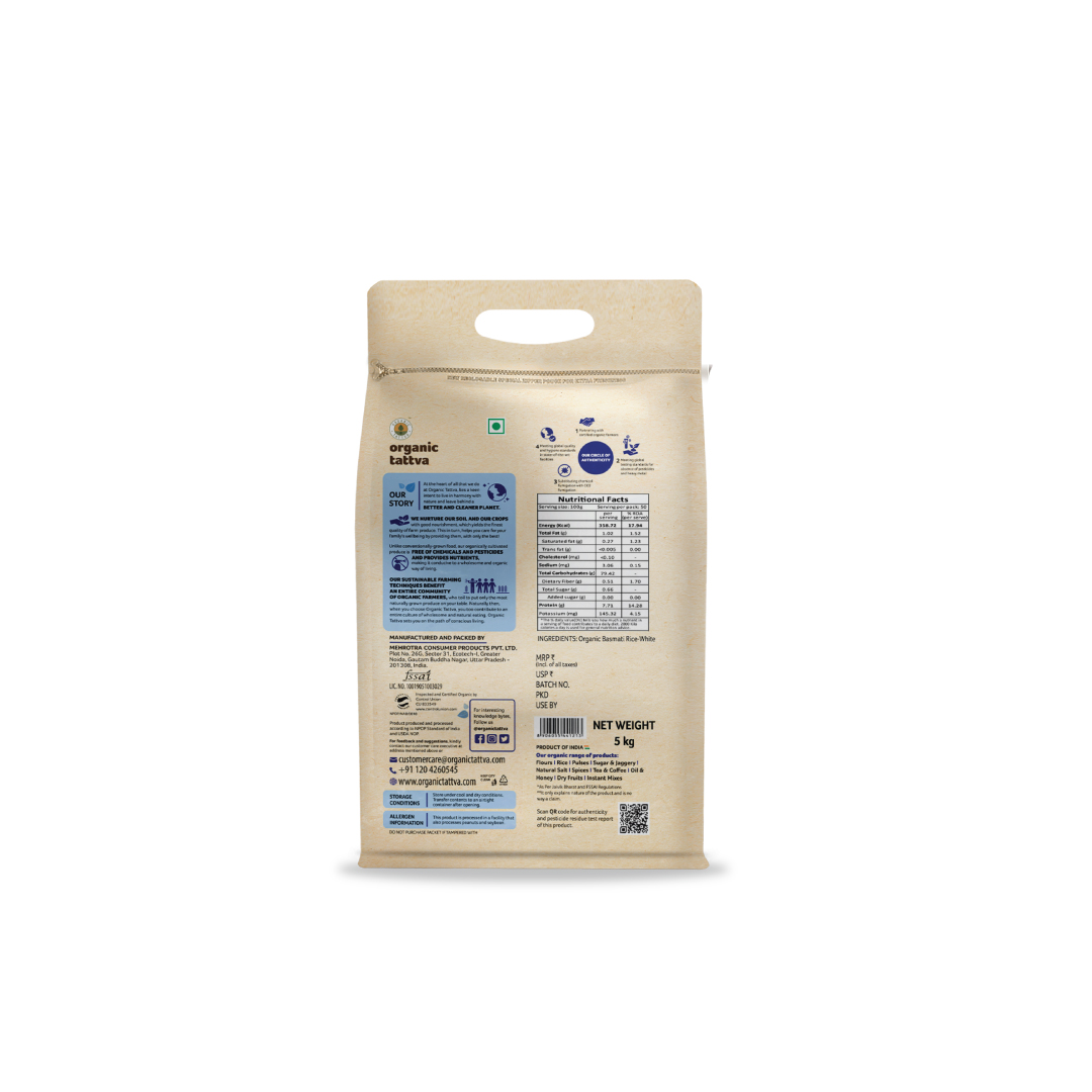 Organic Traditional Basmati Rice - 5 kgs view 2