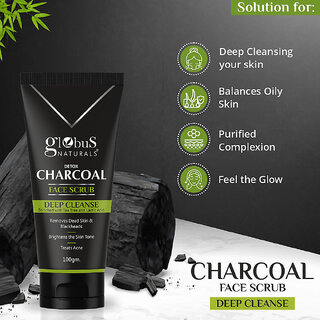 Globus Naturals Detox Charcoal Scrub 100 gm view 2