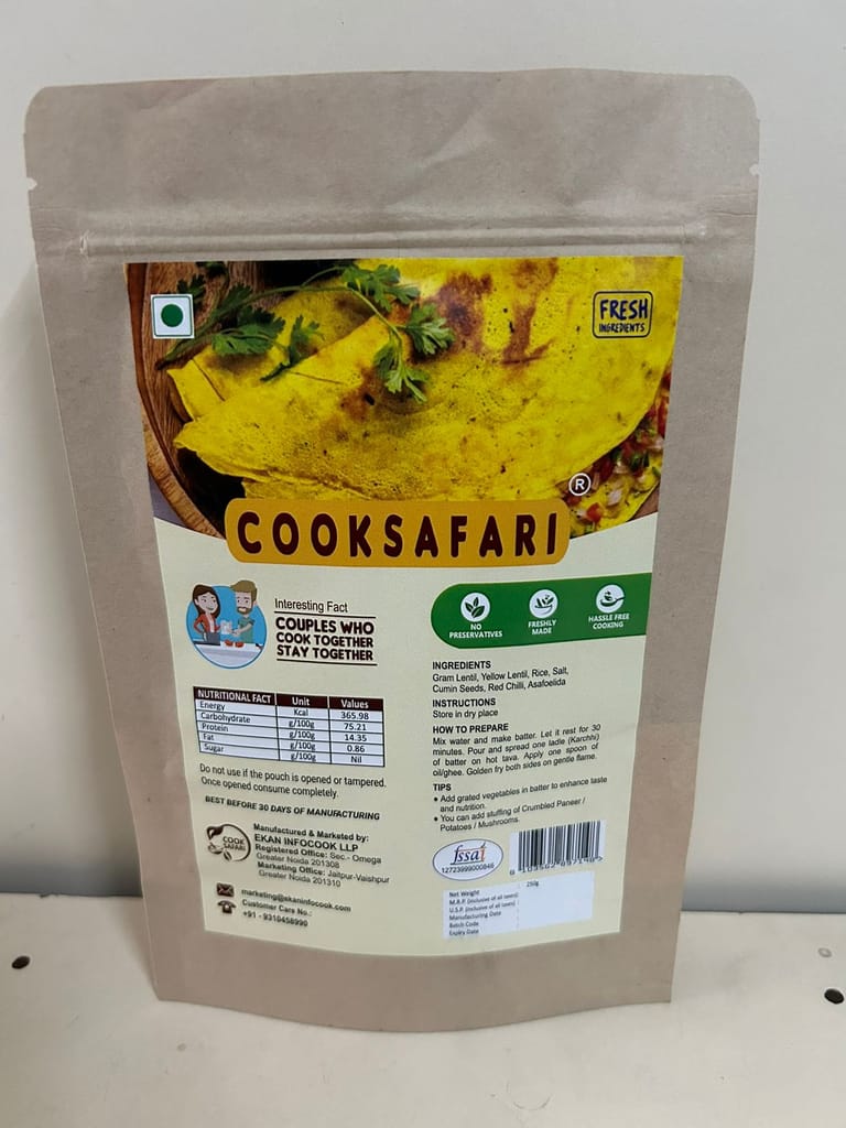 CookSafari Dal Cheela Mix - Ready To Cook, Time Saver, Tasty, No Preservatives, view 2