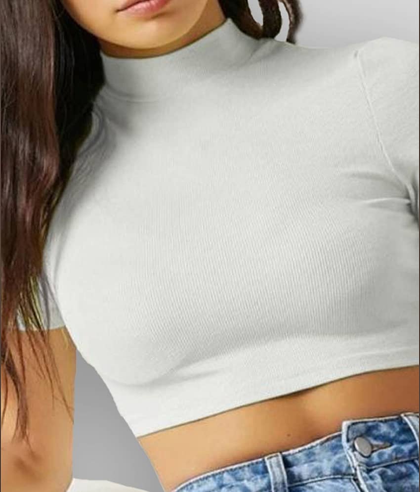 Dream Beauty Fashion Women's Polyester Crop Top ( Blue ) view 2
