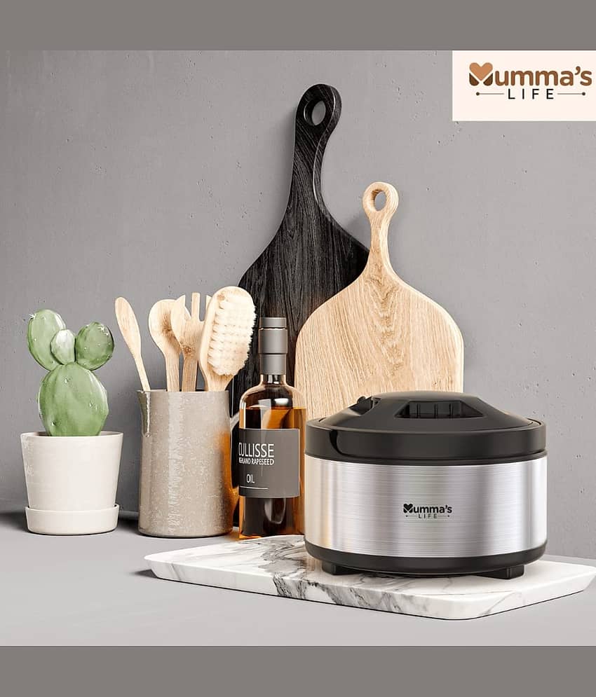 Mumma's Life Silver Steel Thermoware Casserole ( Set of 1 , 3500 mL ) view 2