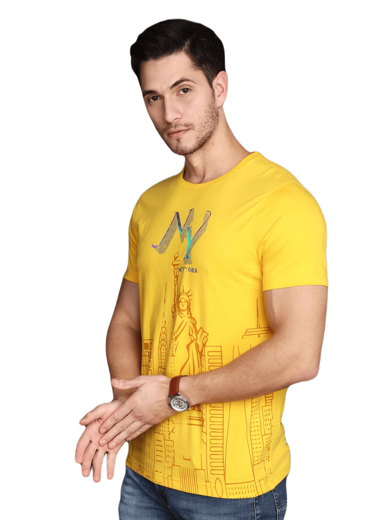 Albion Mens Yellow T-Shirt view 2