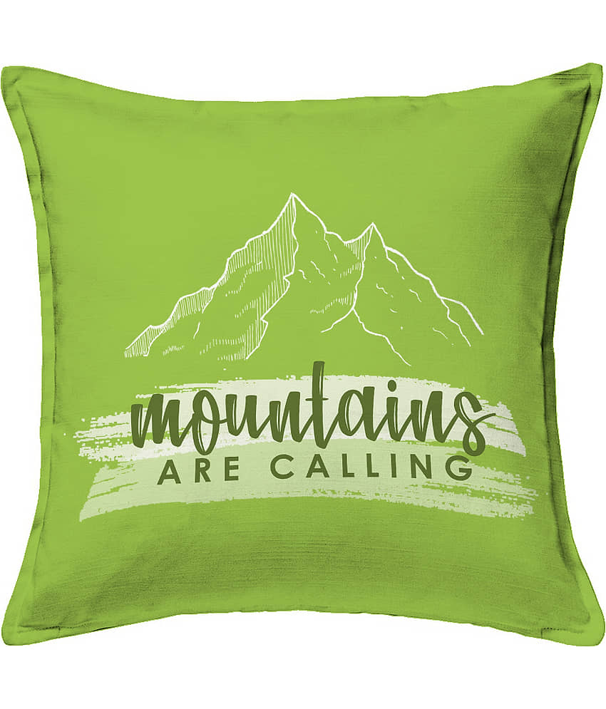Houzzcode - Water Repellent Green Polyester Pillow Covers 40x40x3 ( Pack of 1 ) view 2