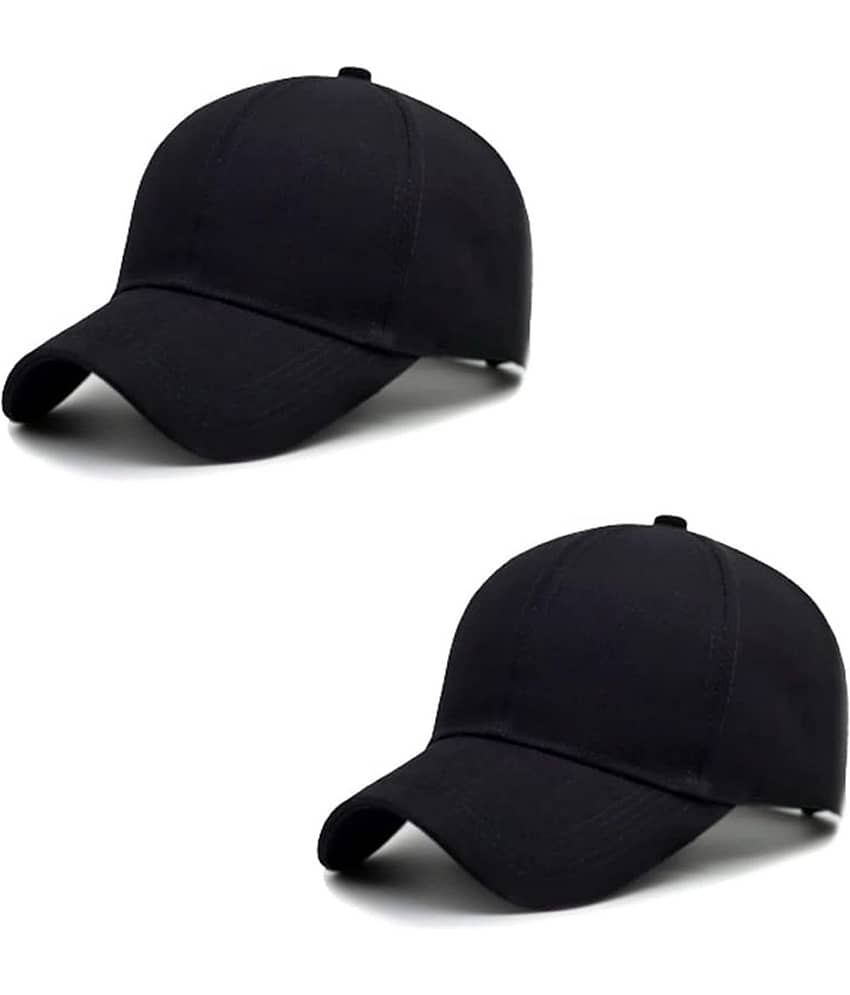 THRIFTKART White Cotton Blend Men's Cap ( Pack of 2 )