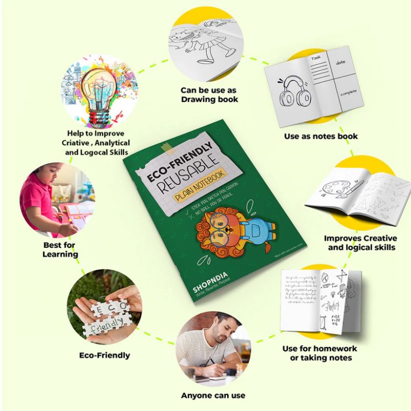 Plain Eco-Friendly Reusable Notebooks (Set 3) view 2