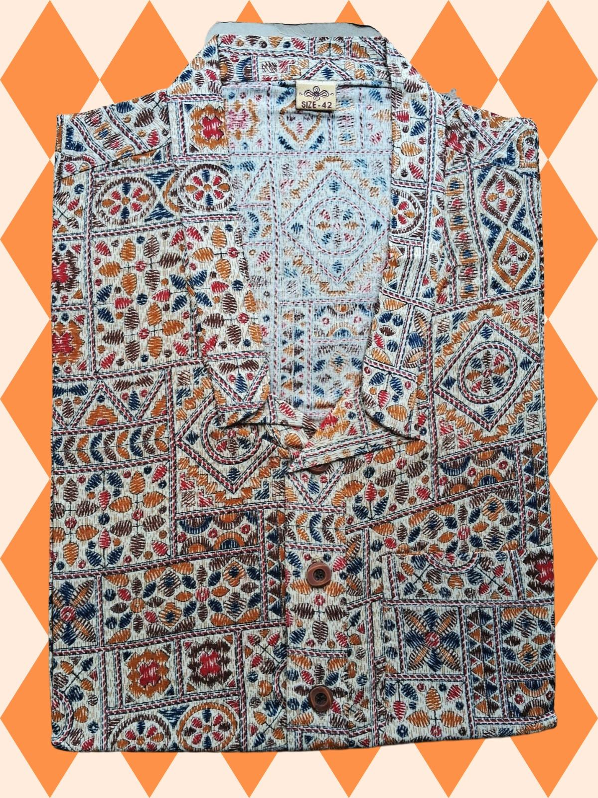 Panjabi Ajrak Print-Half Sleeve-42 view 2