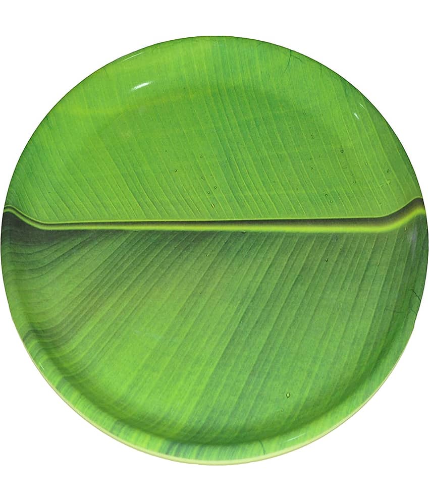 Laserbot 6 Pcs Melamine Dark Green Half Plate