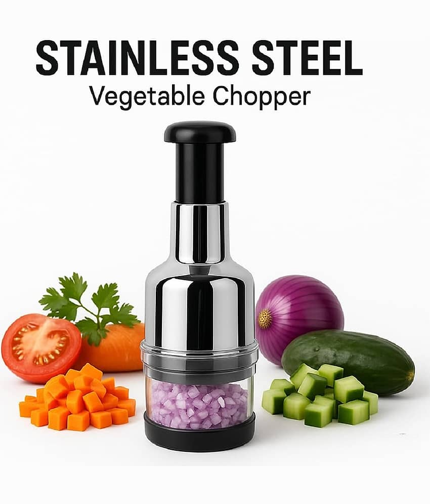RAMDEV ENTERPRISE Hand Press Chopper Manual Garlic Chopper & Onion Crusher – Handheld Food Chopper, Mincer & Dicer – Plastic Vegetable Cutter for Garlic, Onion, Chili, Fruits – Easy Press Kitchen Tool Gadget. view 2