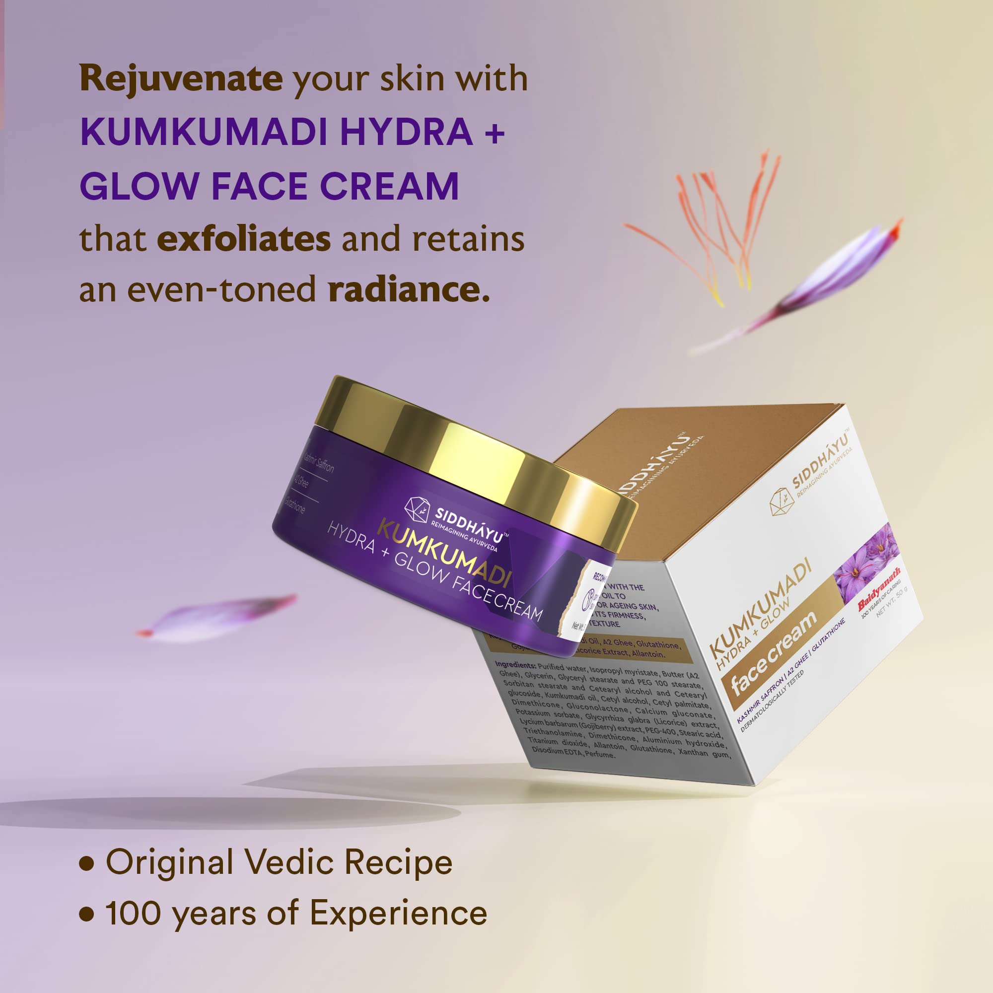 Baidyanath Siddhayu Kumkumadi Hydra plus Glow Face Cream 50 Gms view 2