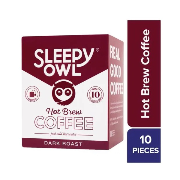 Sleepy Owl Dark Roast Hot Brew Coffee 10 Bags