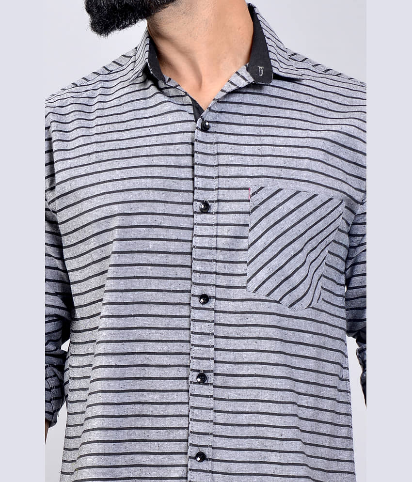 ZAMAISHA - Grey 100% Cotton Regular Fit Men's Casual Shirt ( Pack of 1 ) view 2