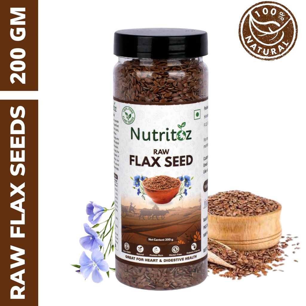 Nutritoz Raw Flax Seeds, Pumpkin Seeds, Sunflower Seeds Combo Loaded with Omega-3, Zinc, Fiber, Calcium, Protein for weight loss, Healthy Heart and Immunity seed for Eating (600 g, Pack of 3) view 2