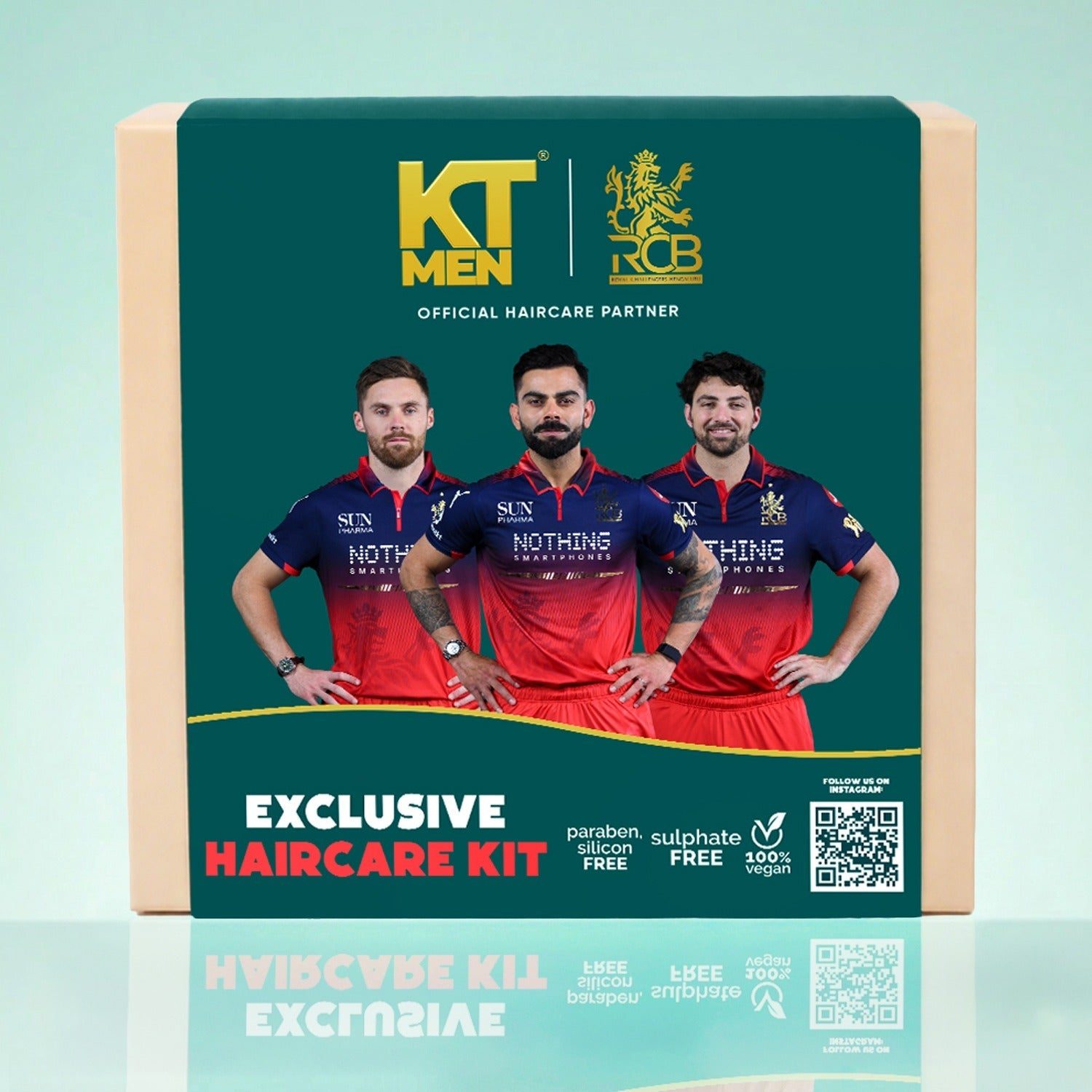 KT Men RCB Exclusive Haircare Kit, Anti-Dandruff, Hair Growth & Anti-Grey Solution (5 Products)