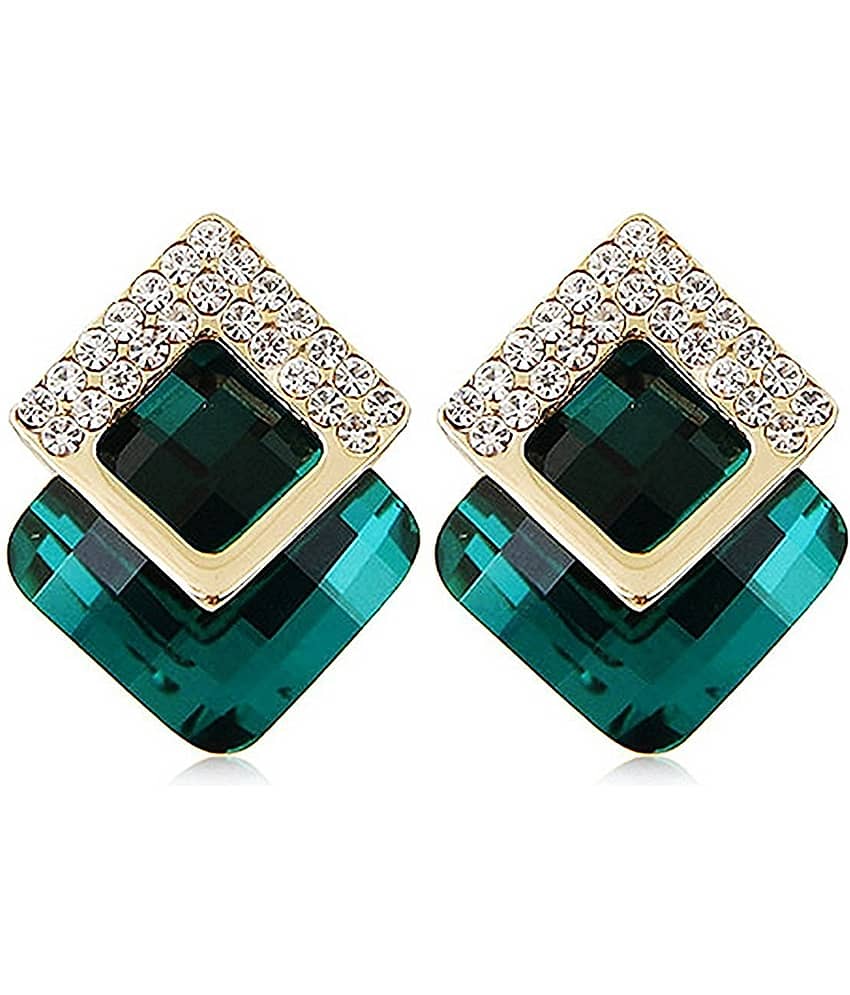 YouBella Stylish Party Wear Jewellery Gold Plated Studs Earrings for Women (Green)(YBEAR_32074) view 2