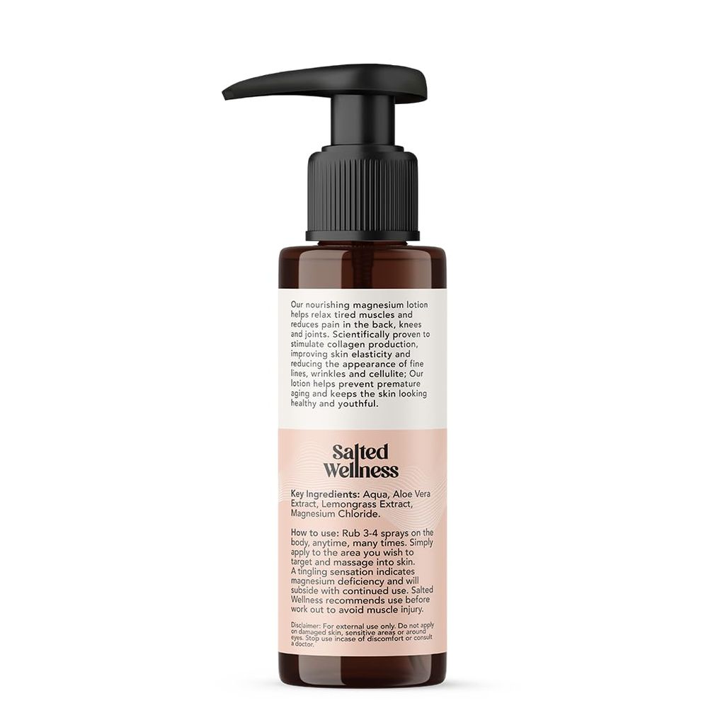 Magnesium Body Lotion 30% | Natural Magnesium Chloride Lotion for Muscle Relaxation, Pain Relief & Glowing Skin | Post-Workout Recovery Lotion | 100ml | Salted Wellness by Thrpy & Thrpy view 2