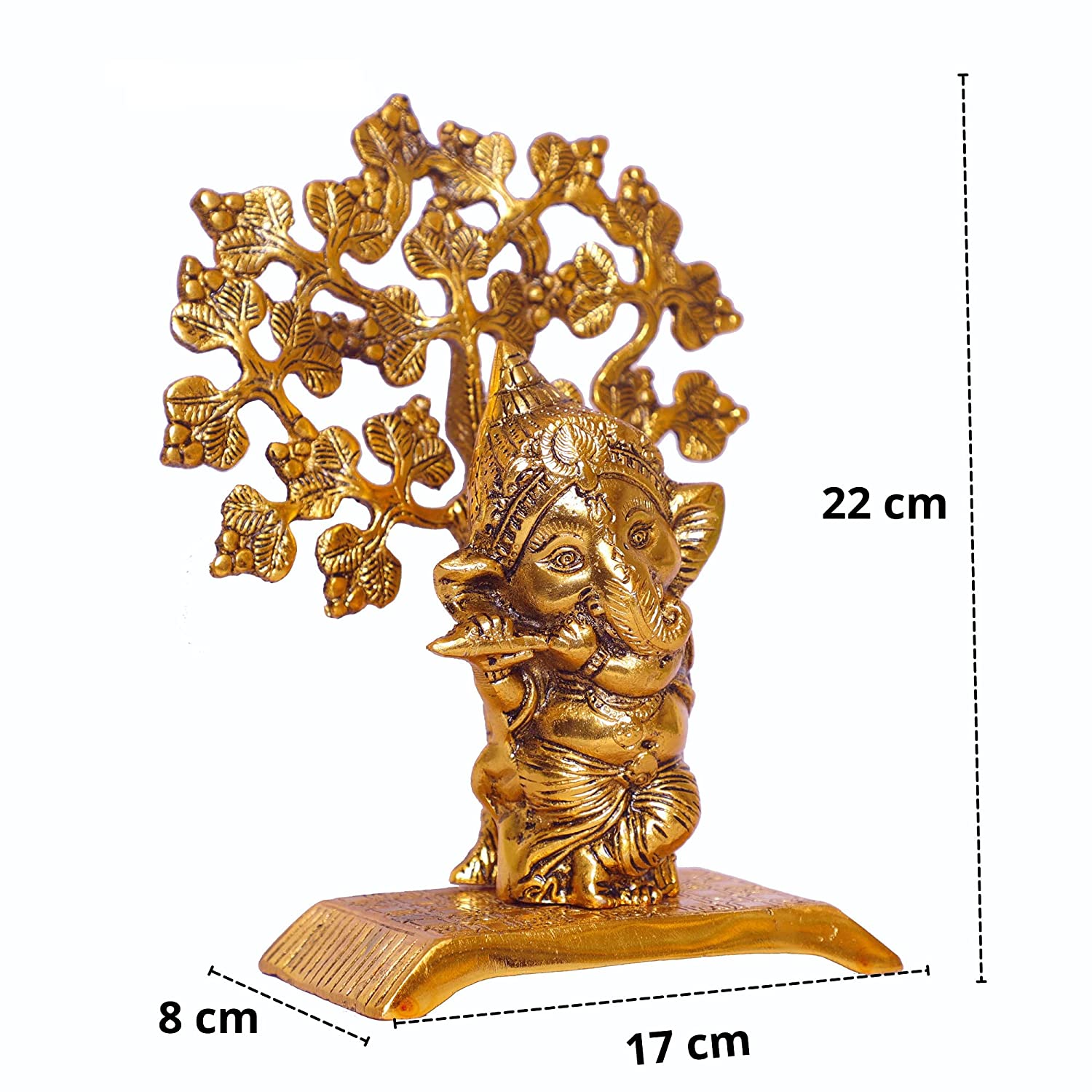 DreamKraft Ganesha Standing Playing Flute Metal Staue,Ganpati Bappa murti view 2