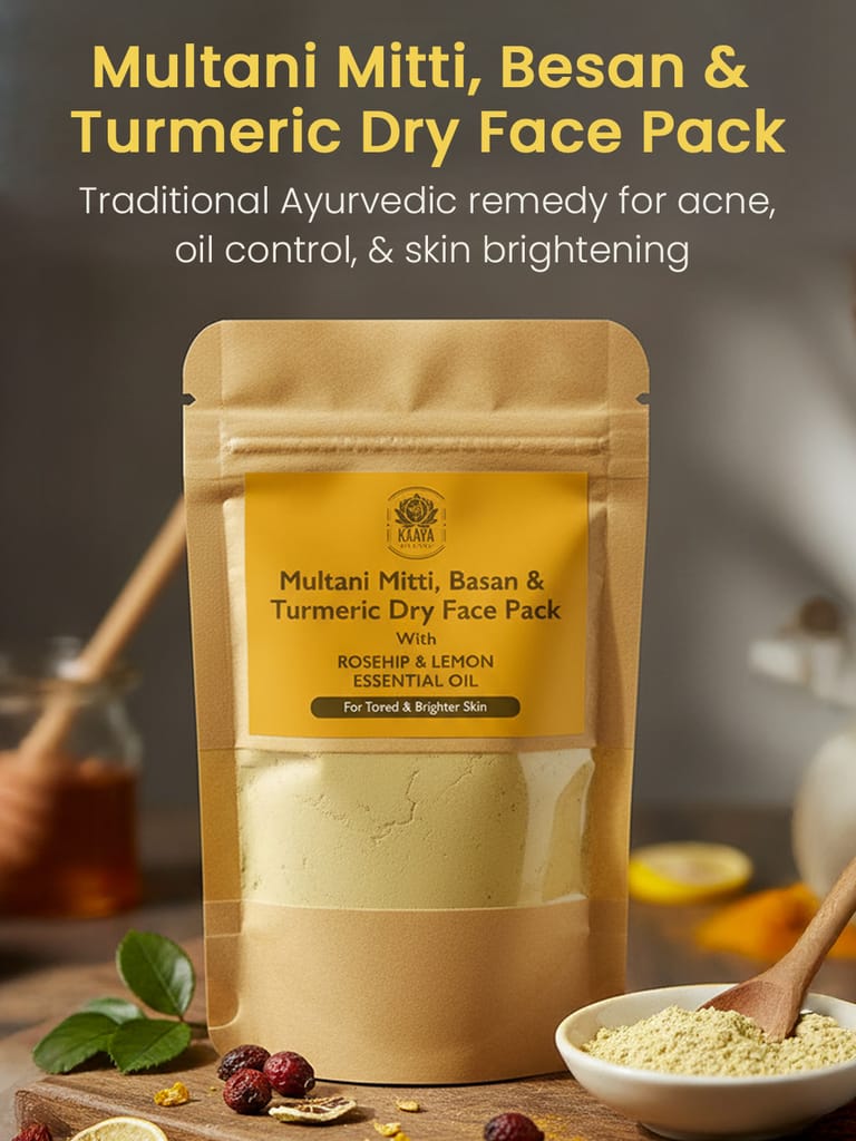 Kaaya Natural Multani Mitti, Basan & Haldi Dry Face Pack view 2